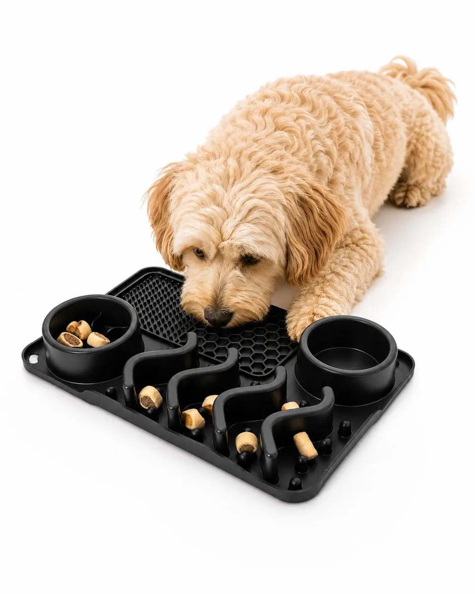 Hond met gespannen lichaamshouding